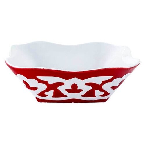 Салатница Красная Пахта, Turon Porcelain, с золотом, Ø 14 см,