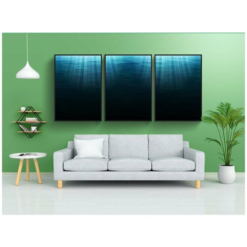 фото Набор модулных постеров для интерьера "вода, глубокое море, фон" 60x90 см. в тубусе, без рамки lotsprints