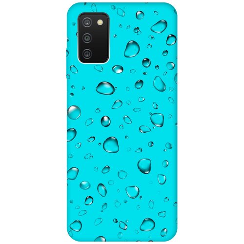 Матовый чехол Rain для Samsung Galaxy A03s / Самсунг А03с с 3D эффектом бирюзовый матовый чехол cocktail splash для samsung galaxy a03s самсунг а03с с 3d эффектом красный