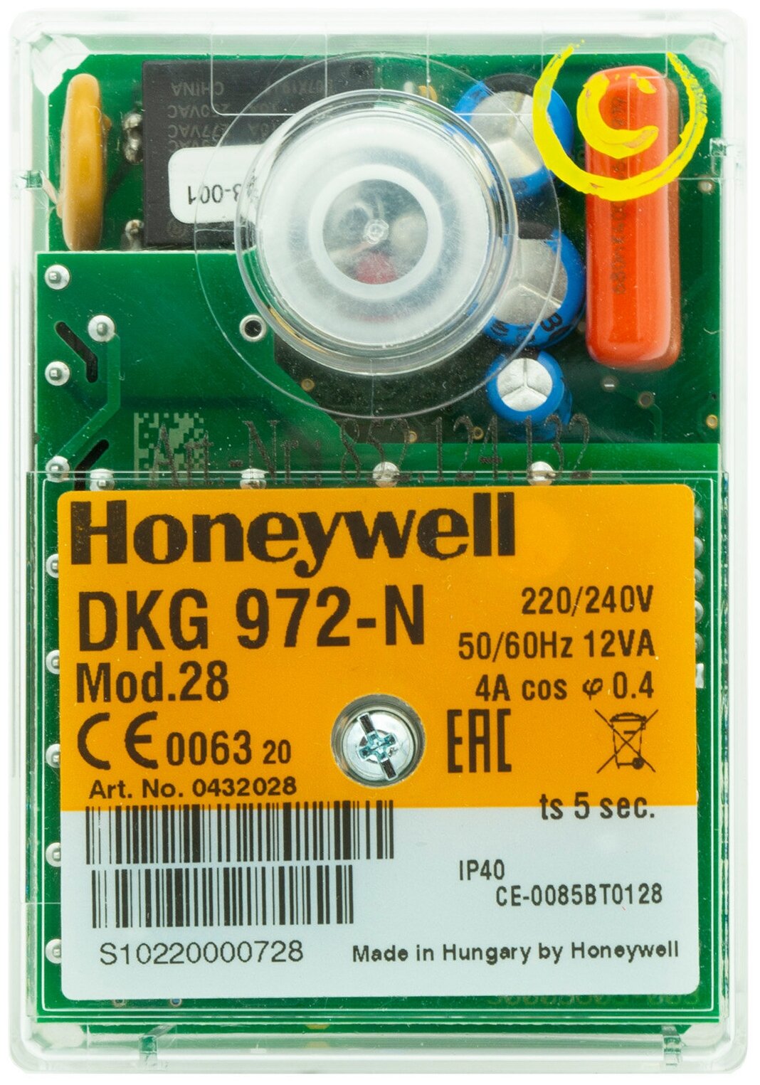 Блок управления горением Honeywell Satronic DKG 972N mod.28 / арт. 0432028U / Венгрия