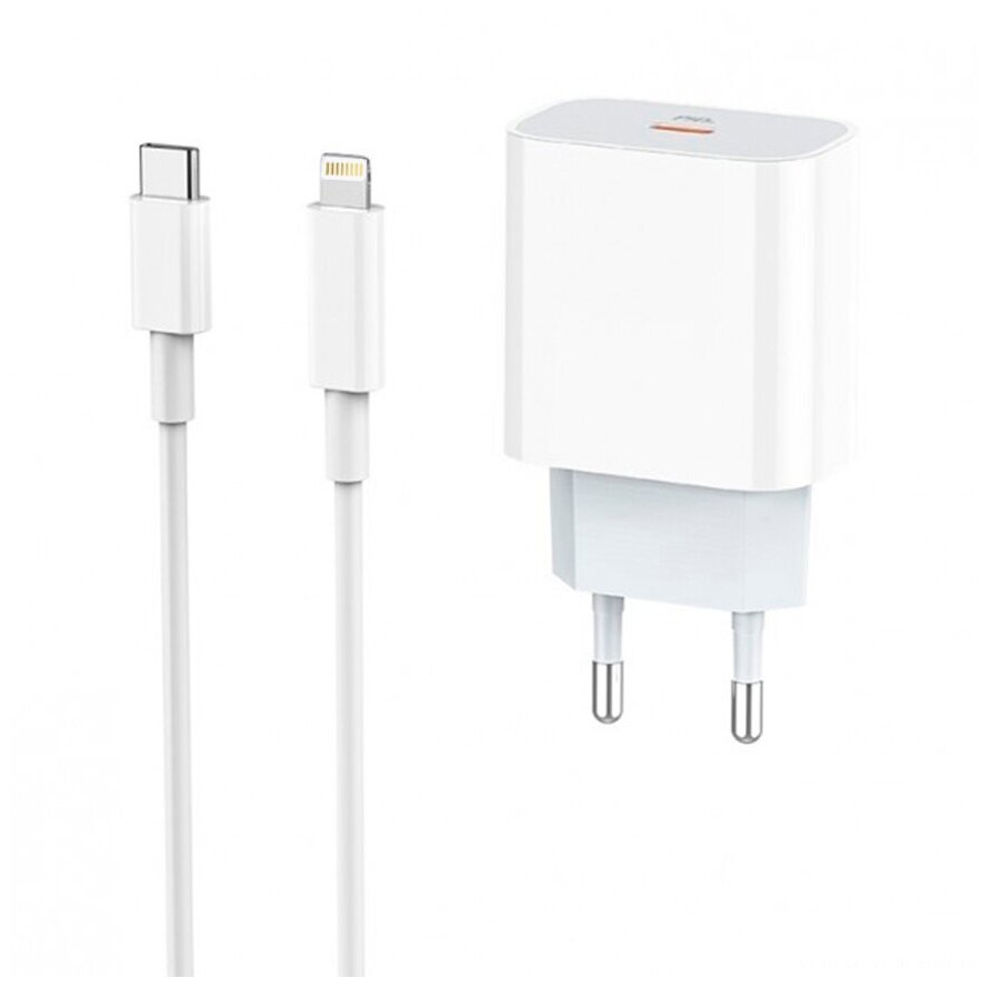 Блок питания + кабель для iPhone 12 18W / СЗУ Адаптер выход USB-C / Зарядка для быстрой зарядки айфона Type-c с шнуром для Apple iPhone