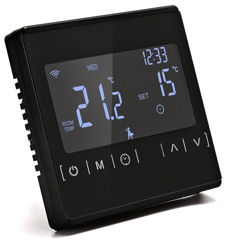 Терморегулятор для теплого пола с ЖК-дисплеем FloorHeat Black / Сенсорный программируемый регулятор температуры / Термостат - фотография № 5