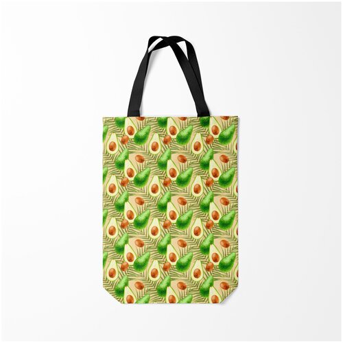 фото Сумка-шоппер / 31х42 см / популярные иллюстрации / vegan веган авокадо узор burnettie