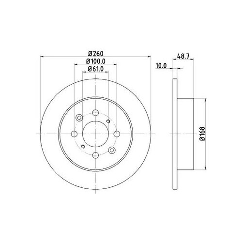 Диск тормозной задний HELLA PAGID 8DD355110331