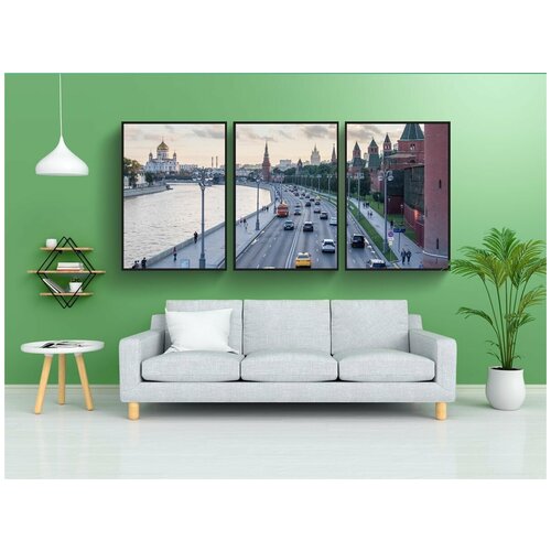 фото Набор модулных постеров для интерьера "москва, кремль, башни" 60x90 см. в тубусе, без рамки lotsprints