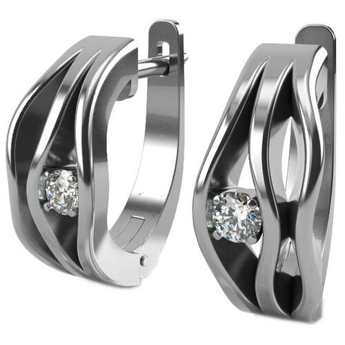 Серьги GRAF КОЛЬЦОВ, белое золото, 585 проба, бриллиант