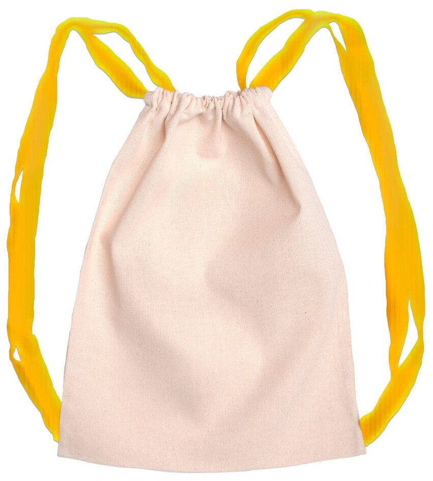 Мешок для обуви / Летний легкий рюкзак LETO, бежевый с желтыми лямками