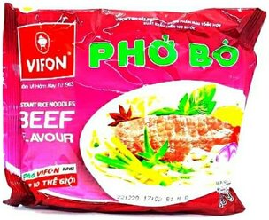 Лапша быстрого приготовления PHO BO со вкусом говядины VIFON 5 пачек 65г х 15 шт. Вьетнам