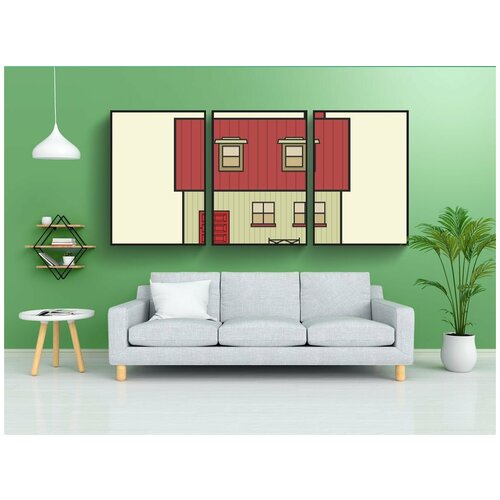 фото Набор модулных постеров для интерьера "дом, значок, символ" 60x90 см. в тубусе, без рамки lotsprints