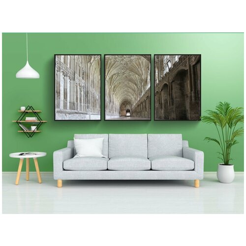 фото Набор модулных постеров для интерьера "храм, церковь, окно" 60x90 см. в тубусе, без рамки lotsprints