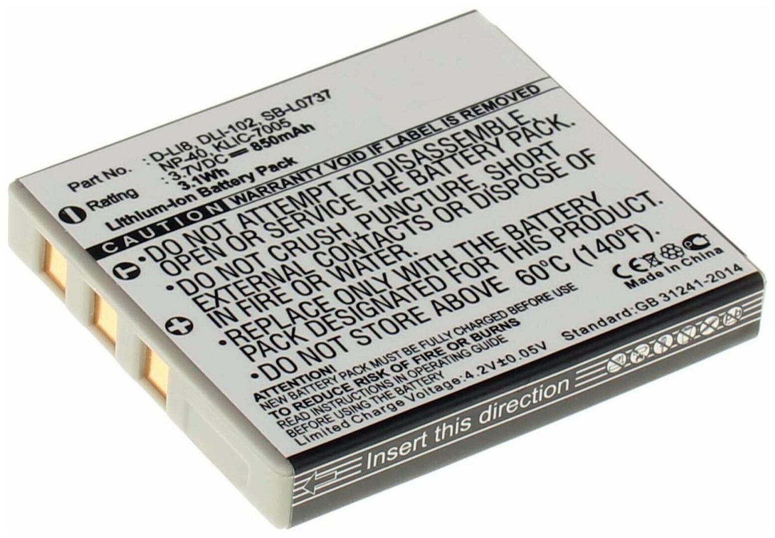 Аккумулятор iBatt iB-B1-F391 850mAh для BenQ, FujiFilm, Kodak, Panasonic, Pentax, Praktica, Samsung, Sanyo NP-40, D-Li8, SLB-0737, D-Li85,