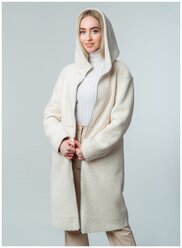 Пальто из искусственного меха двустороннее 04, Каляев, размер 46, белый