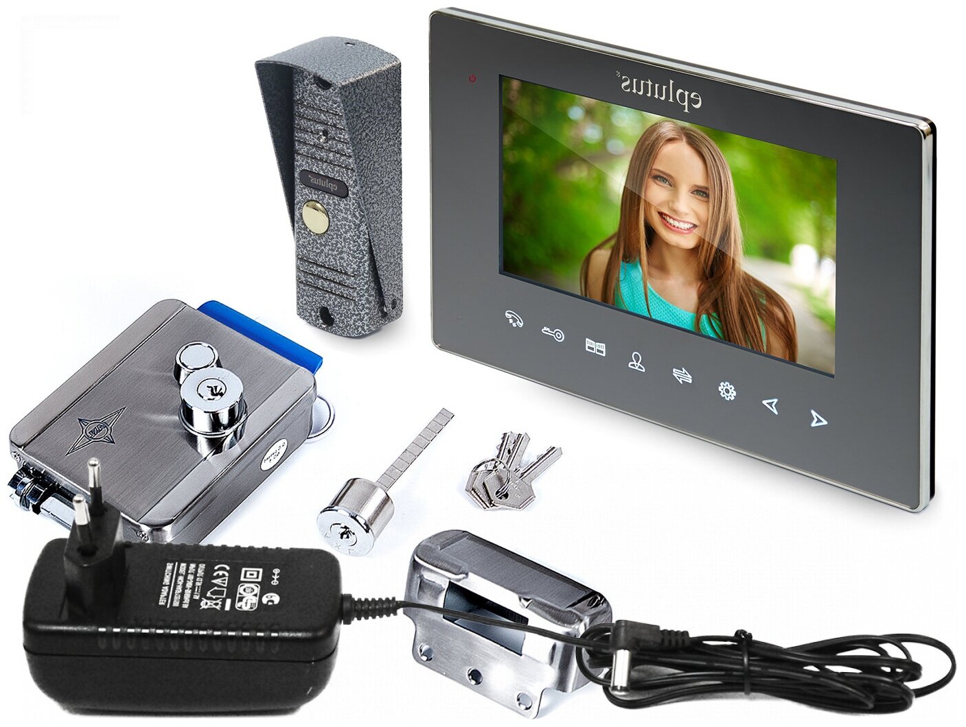 Комплект IP AHD Wi-Fi видеодомофон и электромеханический замок: EP-6814 LG (P32337AN) и Anxing Lock-AX091 - замок домофон