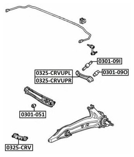 Рычаг подвески Asva 0325CRVUPR для Honda Civic V VI CR-V I