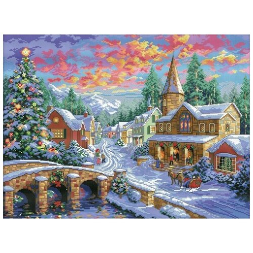 фото Набор для вышивания белоснежка "рождественская ночь", 54x42см