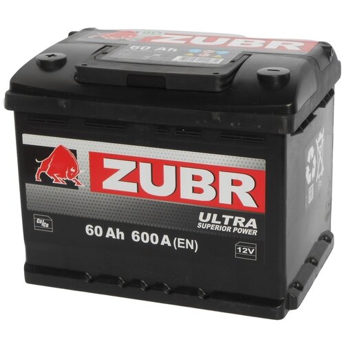 Аккумулятор ZUBR ULTRA 60 Ач 600А прямая полярность