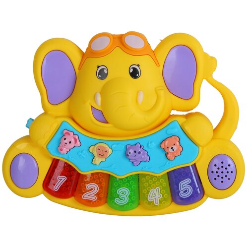 Развивающая игрушка Smart Baby, Пианино обучающее Слоненок, 36 звуков, мелодий, стихов, желтый