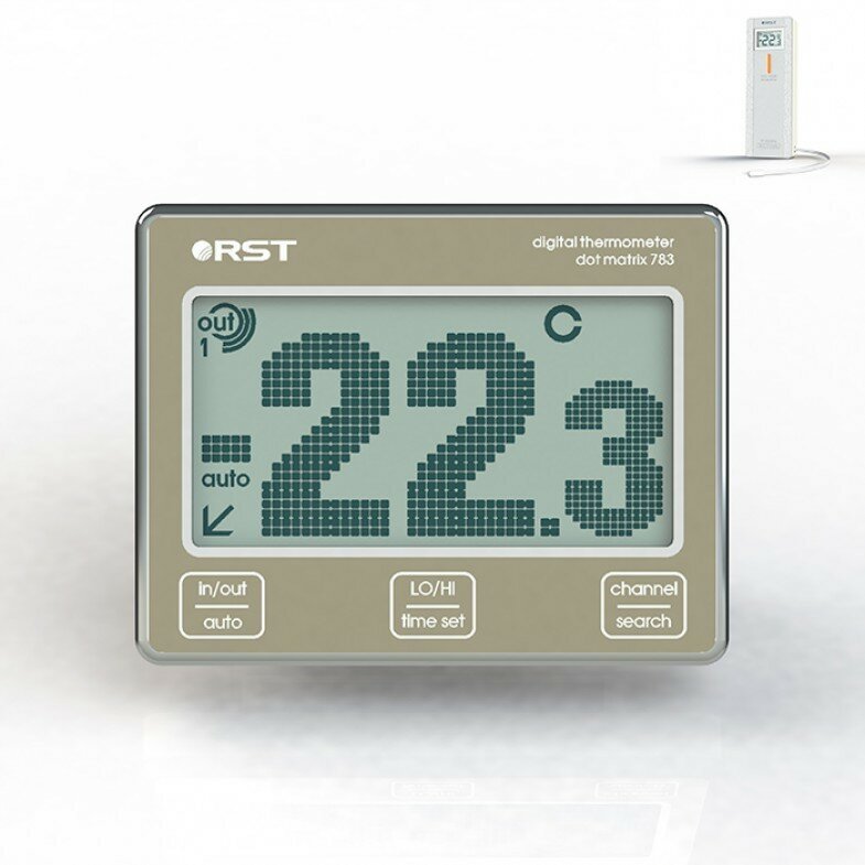 Цифровой термометр RST dot matrix 783 с радиодатчиком, (RST02783)