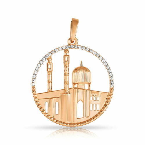 Подвеска Oriental, красное золото, 585 проба, фианит серебряная мусульманская подвеска мечеть 94030696 sokolov
