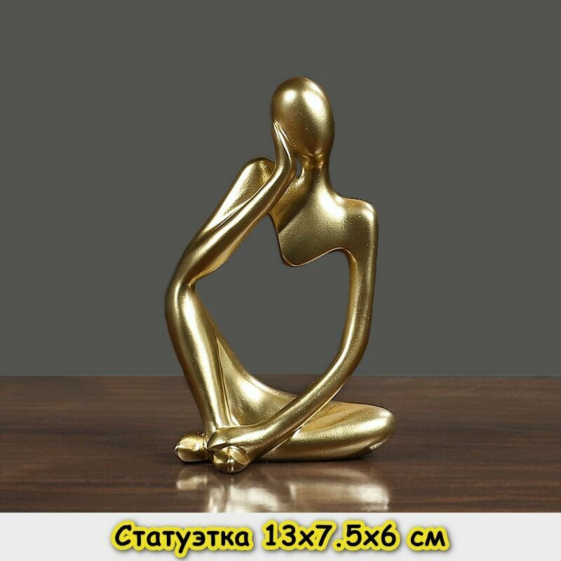 фото Статуэтка для интерьера голова девушки с рукой / Декоративная интерьерная скульптура девочки для декора дома / Авторская фигурка из смолы