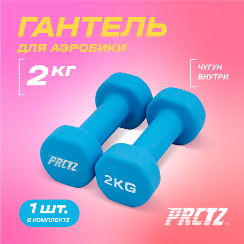 Гантель для аэробики неопреновая PRCTZ NEOPRENE DUMBBELL, 2 кг.