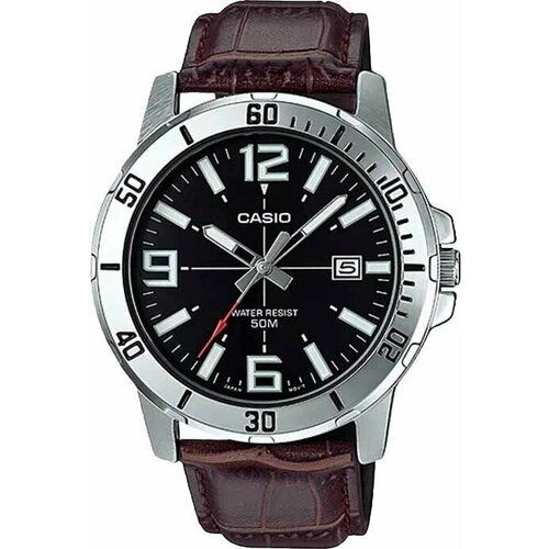 Наручные часы CASIO Standard MTP-VD01L-1B, коричневый, черный casio collection mtp e145d 1b