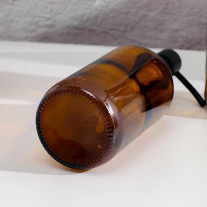 Дозаторы для ванной, набор 2 шт, дымчатое стекло, 500 мл, цвет коричневый