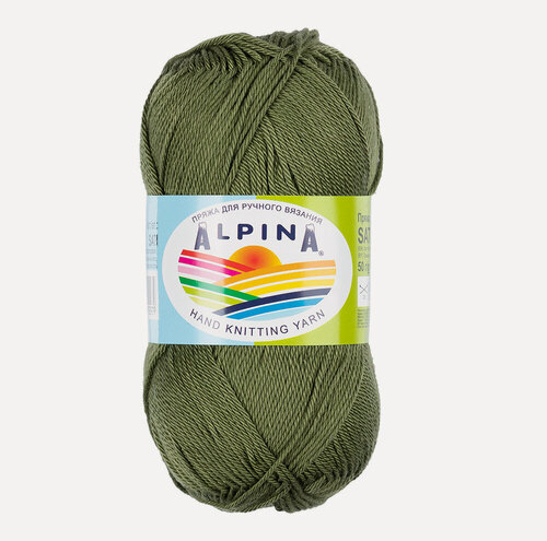Изображение товара Пряжа Alpina "SATI" 10 шт. по 50 г 100% мерсеризованный хлопок 170 м №078 зеленый