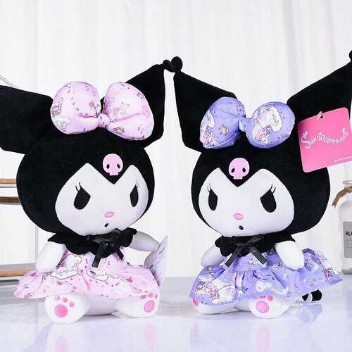 Мягкая игрушка Санрио Куроми в розовом платье 22 см / Sanrio Kuromi Hello Kitty 22 cm