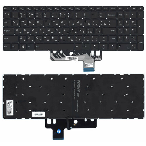 Клавиатура для ноутбука Lenovo Ideapad 310S-15IKB черная с подсветкой клавиатура keyboard для ноутбука lenovo ideapad черная с подсветкой 9z ndrdsn 101