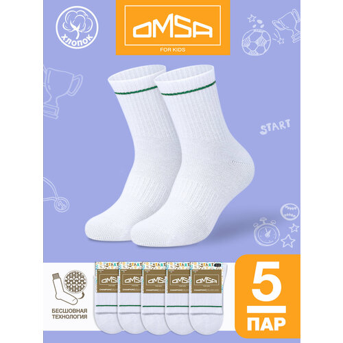 фото Носки omsa kids 5 пар, размер 27/30, белый