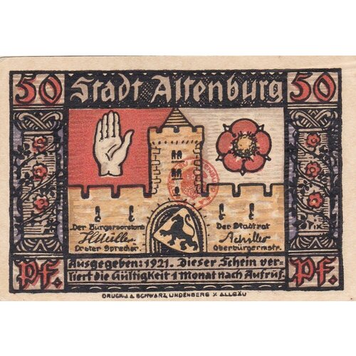 Германия (Веймарская Республика) Альтенбург 50 пфеннигов 1921 г. (№3) германия веймарская республика альтенбург 50 пфеннигов 1921 г вид 2 1
