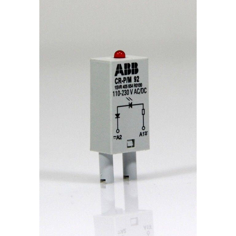 фото Модуль функциональный CR-P/M 92 для реле CR-P, CR-M - светодиод красный и диод, 110-230В AC/ 110 В DC, ABB 1SVR405654R0100 (10 шт.)