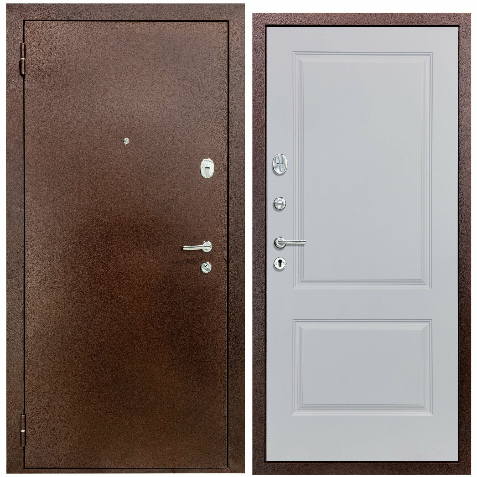 Дверь входная металлическая DIVA 510 2050х860 Левая Антик медь - Д7 Белый Софт, тепло-шумоизоляция, антикоррозийная защита для квартиры и дома