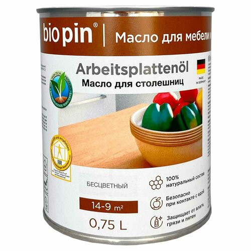 Масло для столешниц BioPin Arbeitsplattenol 0,75 л