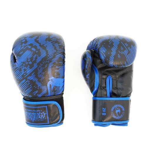 фото Перчатки боксерские ronin venum натуральная кожа, 8 унций, цвет черный-синий