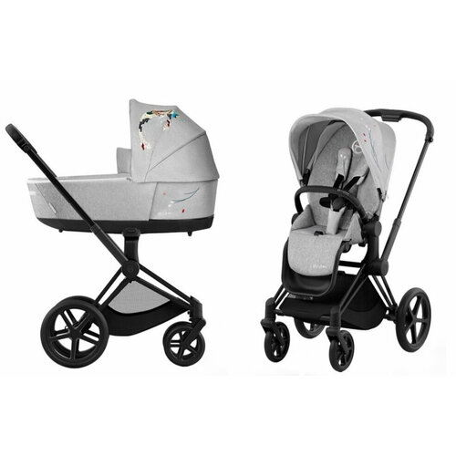 Коляска 2 в 1 Cybex Priam IV Koi FE Koi Crystallized на шасси Black Matt