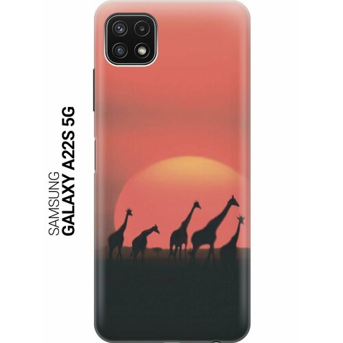 Силиконовый чехол на Samsung Galaxy A22s 5G / Самсунг А22с с принтом "Жирафы"