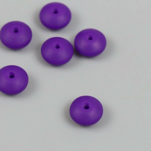 Бусина силикон Сплющенная виноградный пурпур d=1,2 см, 12 штук лимонница пурпур 9х9 см керамика