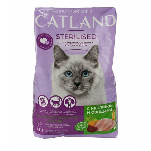 Catland сухой корм для стерилизованных кошек с кроликом и овощами - 350 г