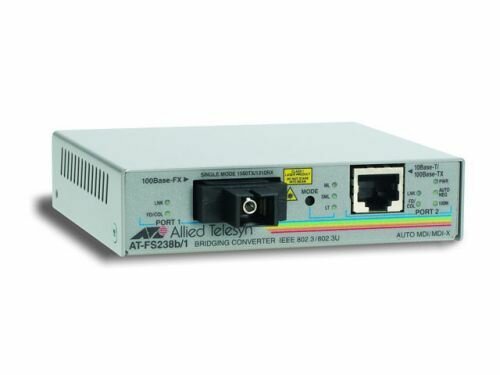 Медиаконвертер Allied Telesis AT-FS238A/1 Single-fiber 10/100M bridging converter with 1310Tx/1550Rx, 15km reach. (990-001171-20)