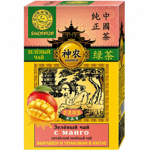 Чай Shennun зеленый с манго листовой, 100г В13034.