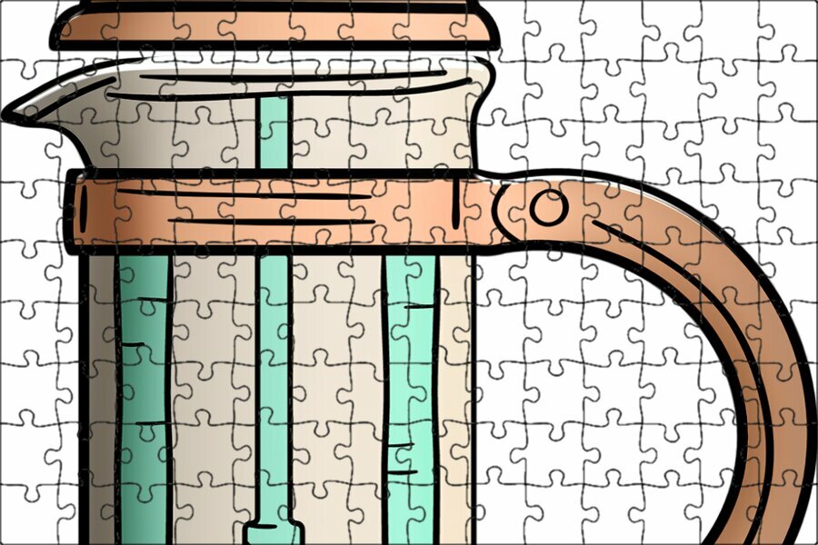 Магнитный пазл "Кофе горшок, кофе, hygge" на холодильник 27 x 18 см.