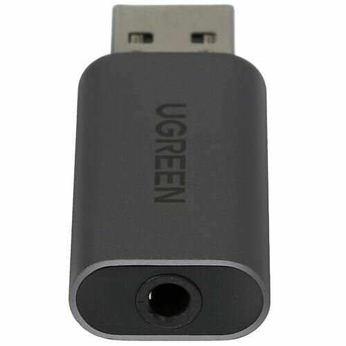 Звуковая карта USB UGREEN CM383 (80864) USB 20 => 35mm Audio Adapter серый