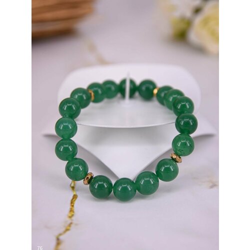 Славянский оберег, жесткий браслет Роскошь ЗОЛОТА, нефрит, гематит, 1 шт., размер 20 см, золотистый, зеленый