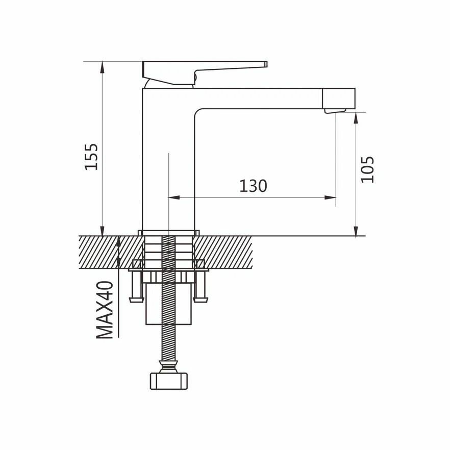 Смеситель для раковины S6801H черный — фото 1