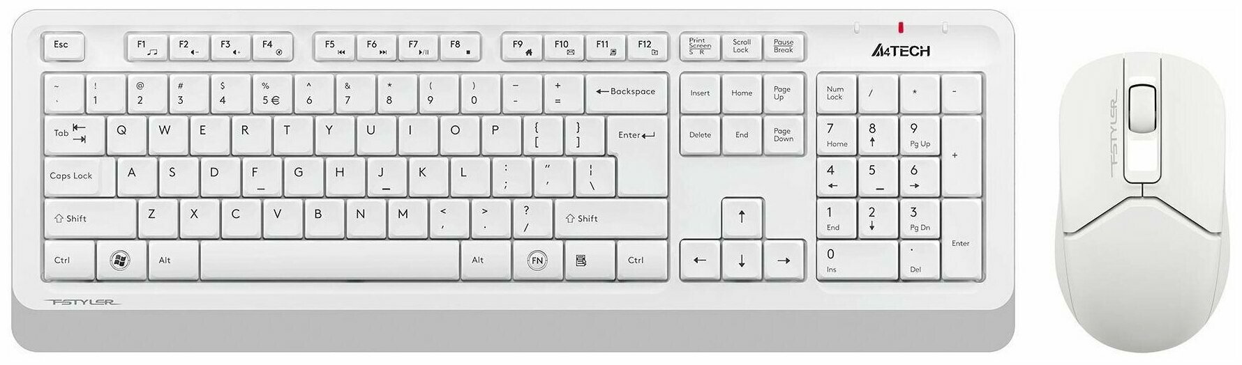 Комплект клавиатура+мышь A4Tech Fstyler FG1012 белый/белый (fg1012 white)