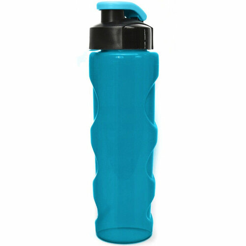 КК0162 Бутылка для воды "HEALTH and FITNESS" , 700 ml, anatomic, прозрачно/морской зеленый