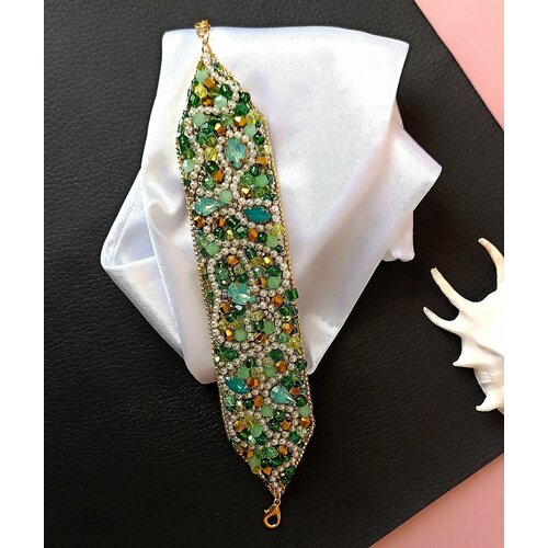 фото Браслет, 1 шт., размер 18 см, зеленый нет бренда