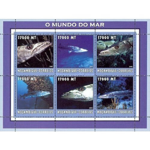 Почтовые марки Мозамбик 2002г. Морская жизнь - Рыбы Рыбы MNH почтовые марки мозамбик 2002г морская жизнь птицы mnh
